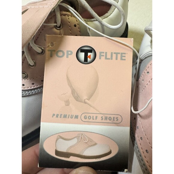 *BNWT* TOP FLITE Women Golf Shoes, Doral Kiltie White Pink Gray Size 7 Y2K - Picture 2 of 6